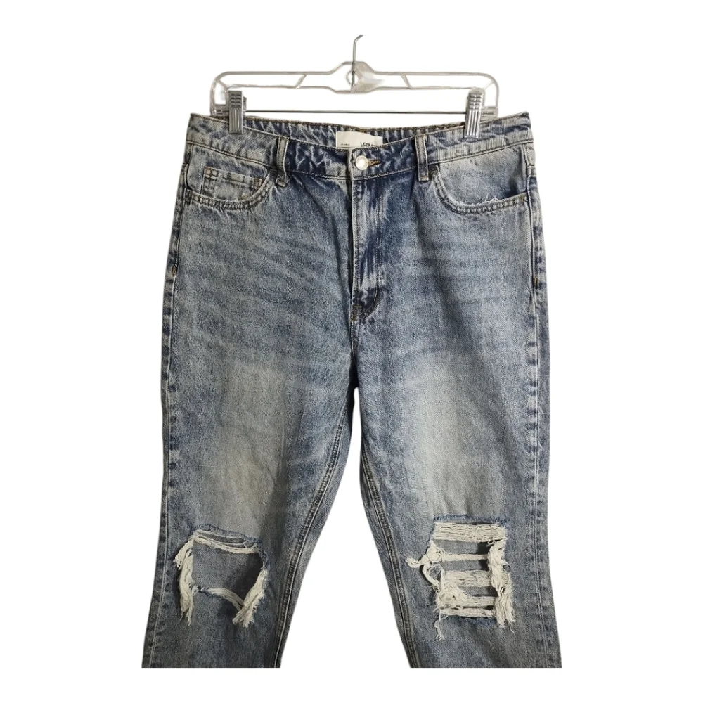 Vervet Blue Melody 90's Vintage High Rise Relaxed Non Stretch Crop Boho Jean 30 - Picture 9 of 10